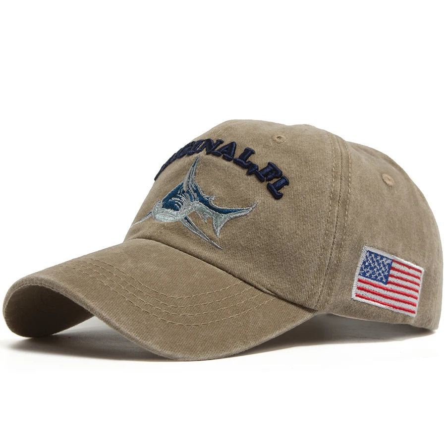 Florida denim shark caps