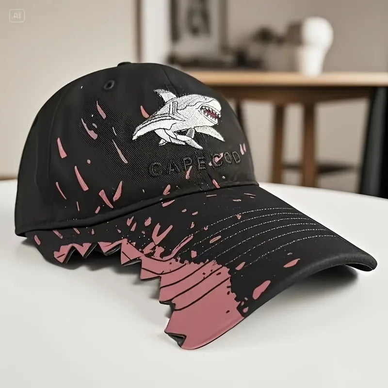 Shark bite denim caps