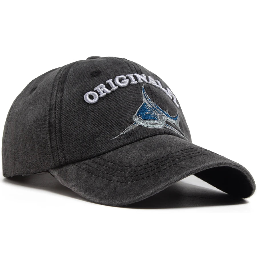Florida denim shark caps