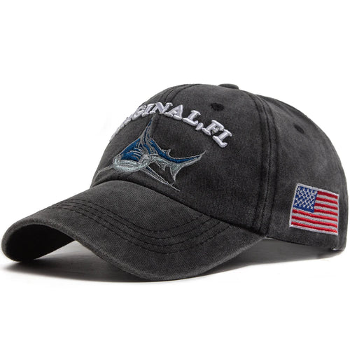 Florida denim shark caps