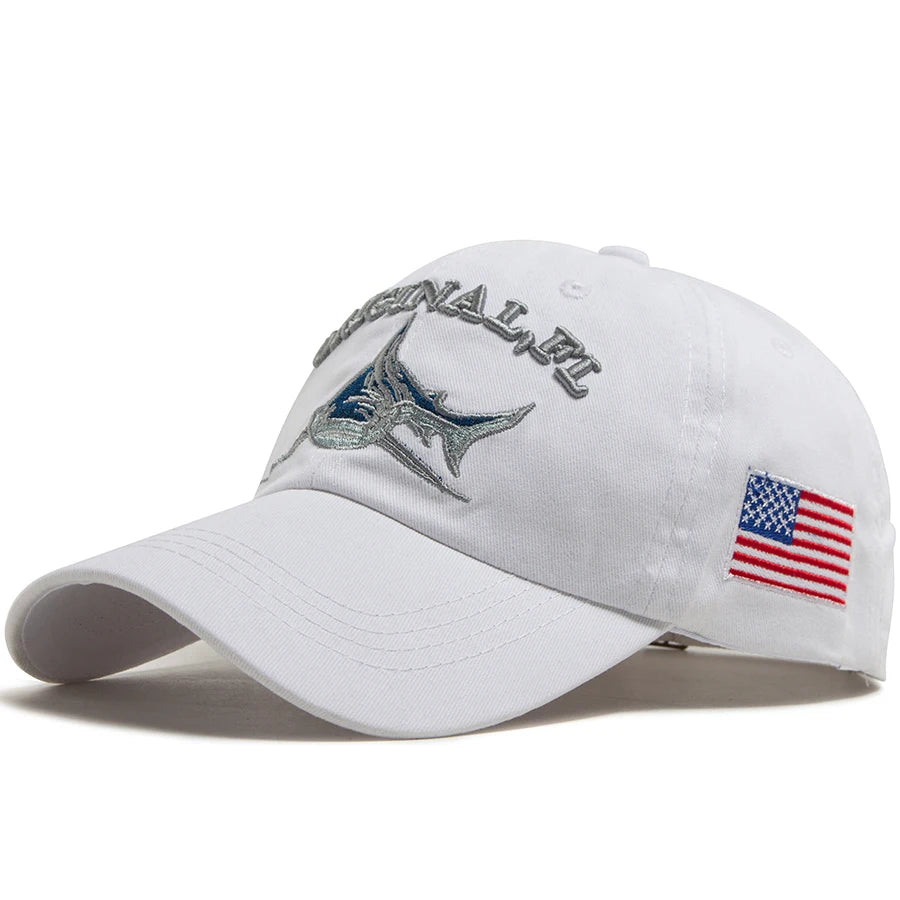 Florida denim shark caps