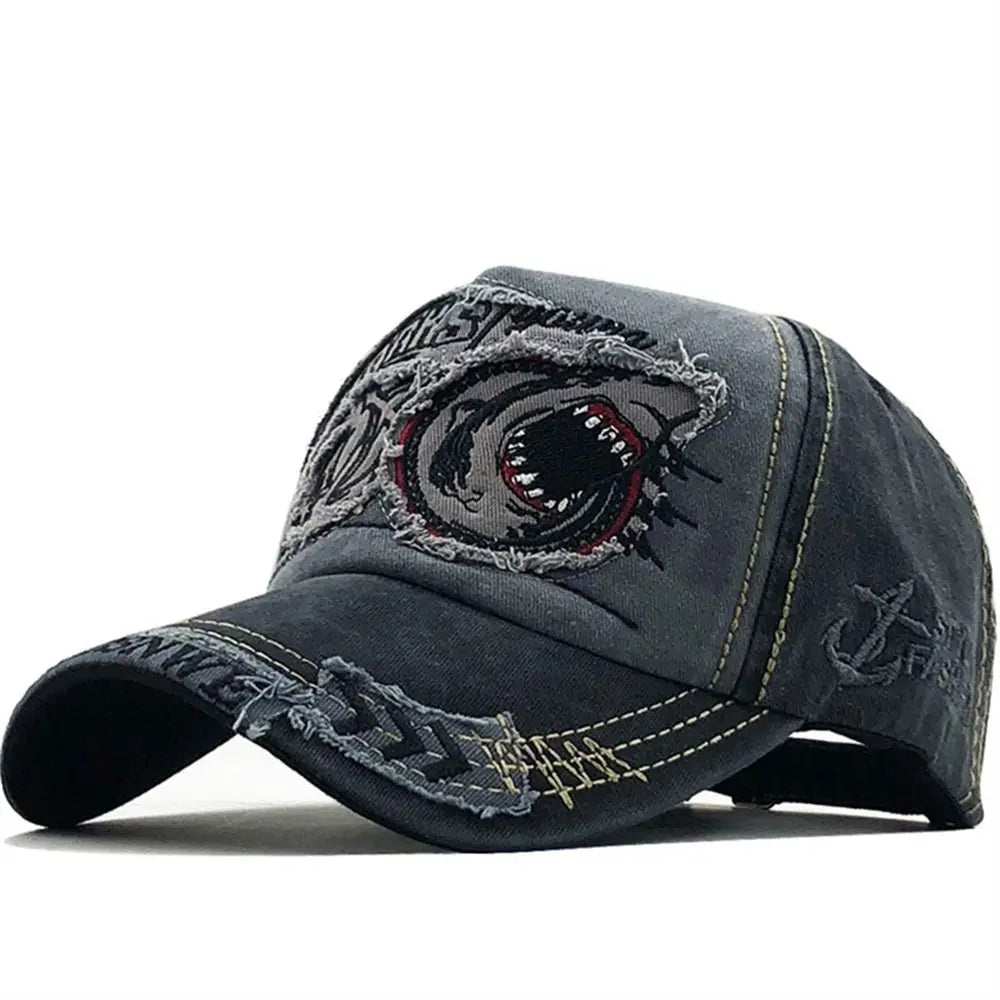 Denim rifted shark caps