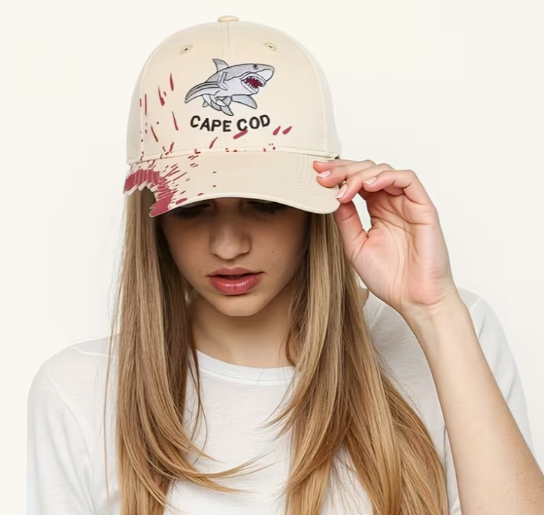 Cape Cod Shark bite denim caps