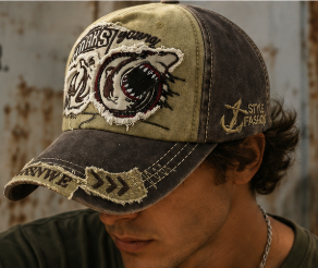 Denim rifted shark caps