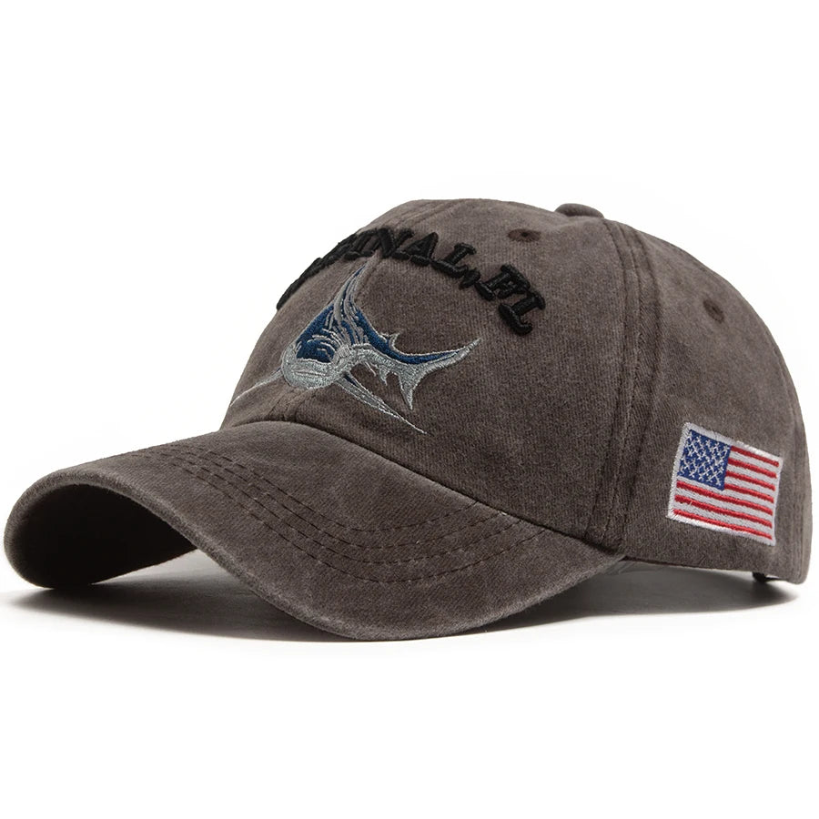 Florida denim shark caps